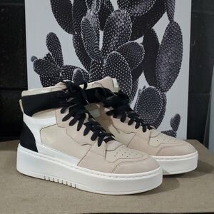 Brand New Women's High-Top Sneakers - Beige and Black ShuShop Sincad NIB